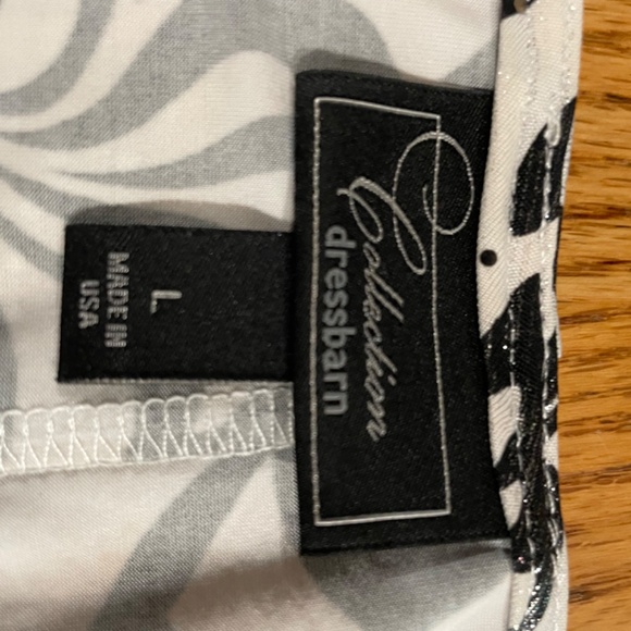 Dress barn black and white with rhinestone shoulders, size L - Picture 5 of 8